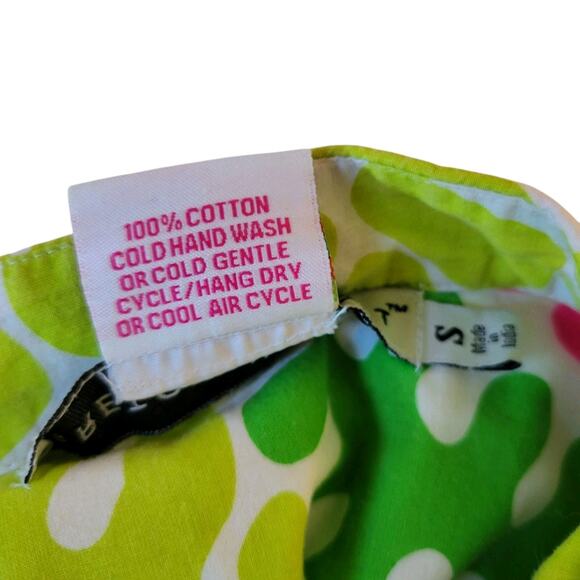 GRETCHEN SCOTT Boyfriend Shirt Art To Wear Stripes Leaves M Cotton Dopaminecore - Picture 4 of 15